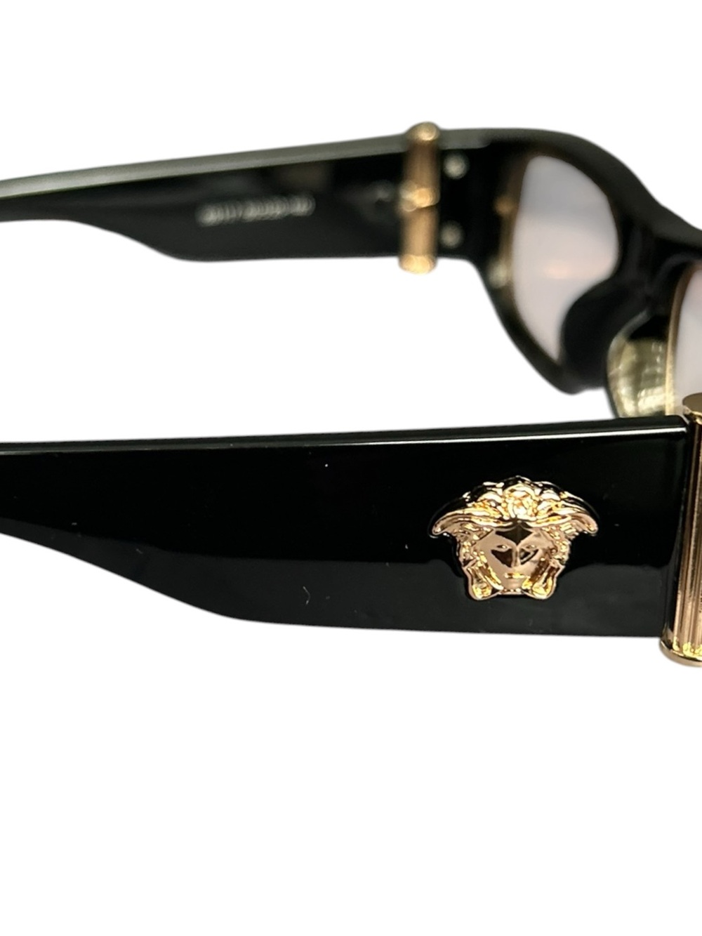 Black Sunglasses with Gold Medallion Accent - Picture 6 of 15
